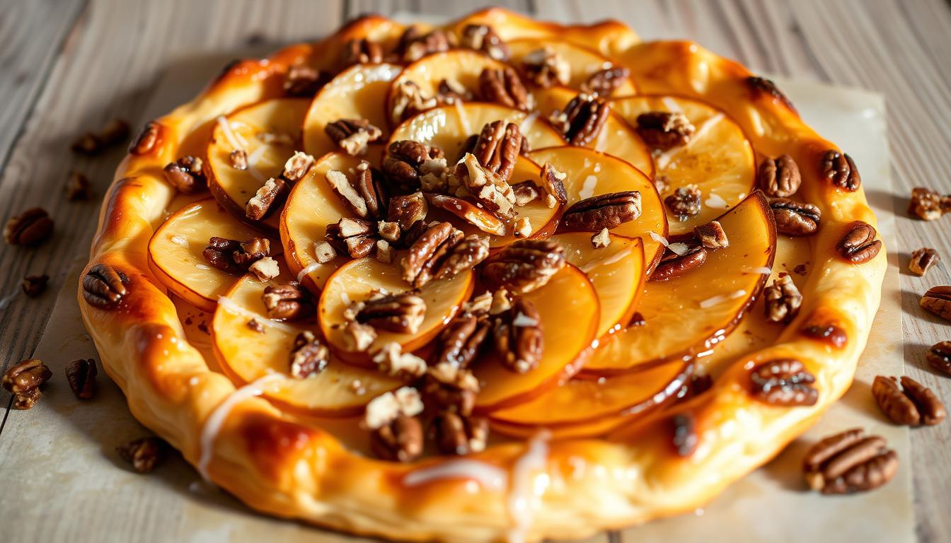 apple and pecan danish pastry tart​