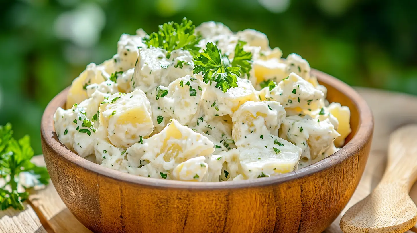 Classic Hellmann’s Potato Salad in a rustic bowl