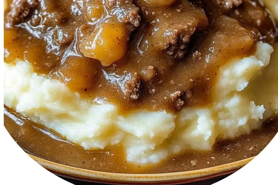 Delicious chicken with gravy served alongside creamy mashed potatoes