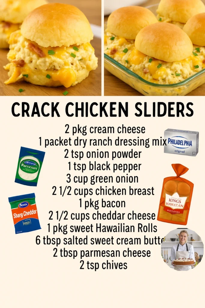 Delicious Crack Chicken Sliders served on a platter