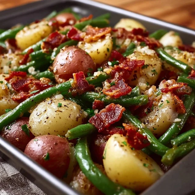 Country Ranch Green Beans with Potatoes and Bacon dish