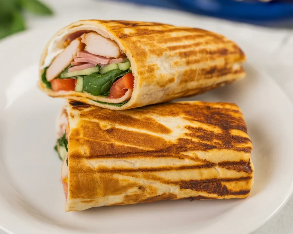 Viral cottage cheese flatbread with toppings on a parchment-lined baking sheet.