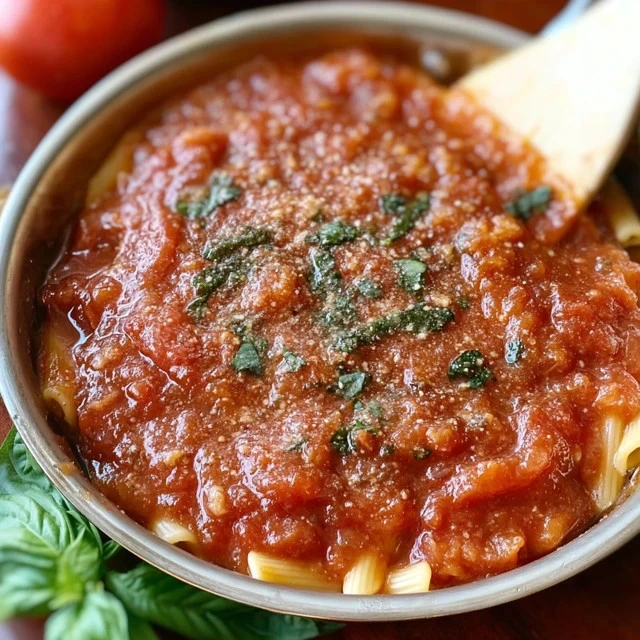 A pot of Great-Grandmom Mae Conforti's homemade Italian tomato sauce simmering on the stove.