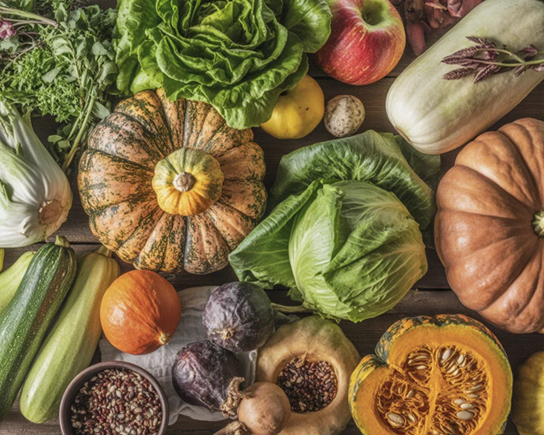 High-fiber food options including fruits, vegetables, and whole grains for a healthy diet.