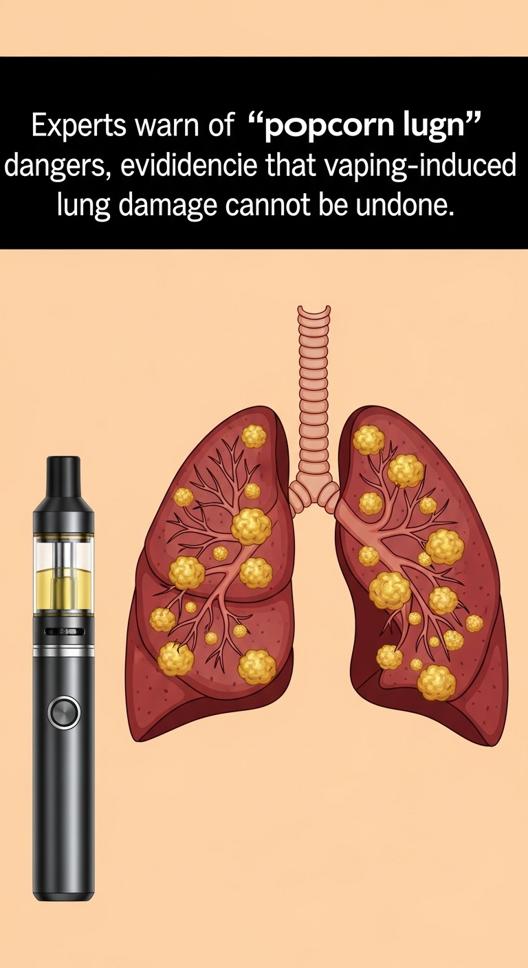Concerns about popcorn lung and vaping-induced lung damage.