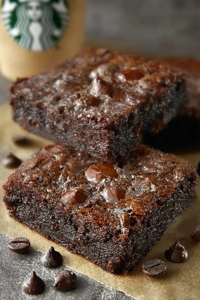 Delicious homemade espresso brownies inspired by Starbucks recipe