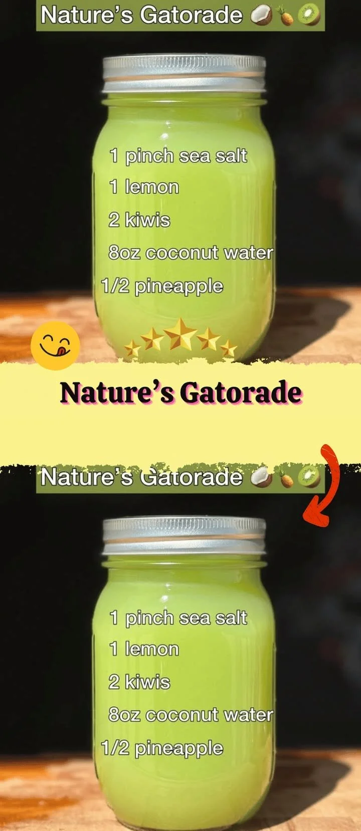 Bottle of Nature's Gatorade, a natural alternative for hydration.