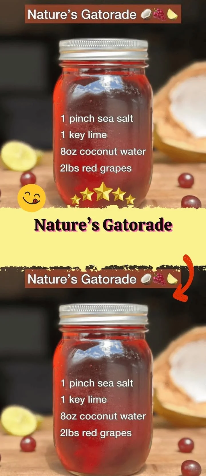 Nature's Gatorade natural hydration drink with electrolytes for energy replenishment