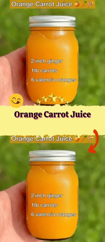Glass of fresh orange carrot juice with vibrant color and healthy nutrients.