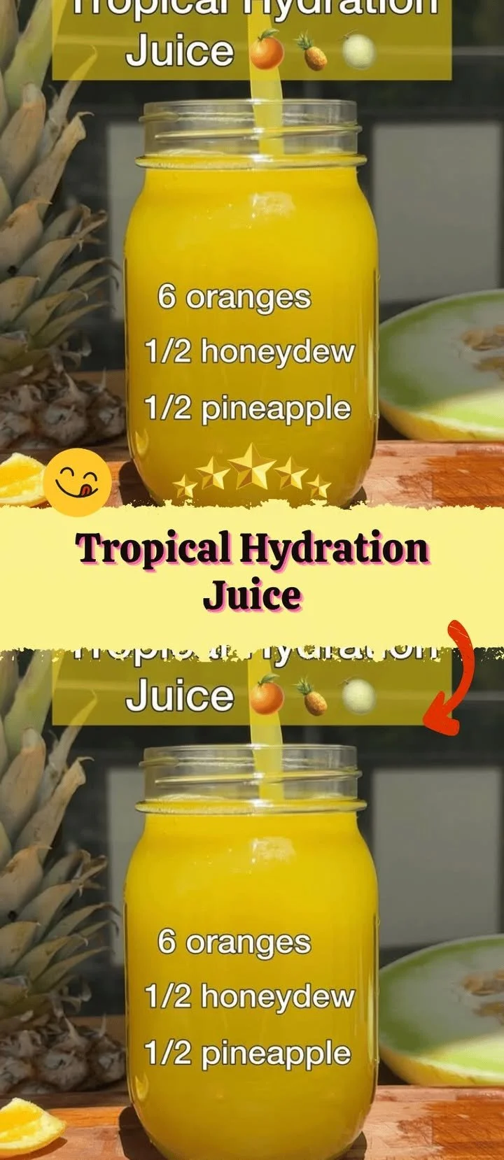 Refreshing tropical hydration juice made with natural ingredients